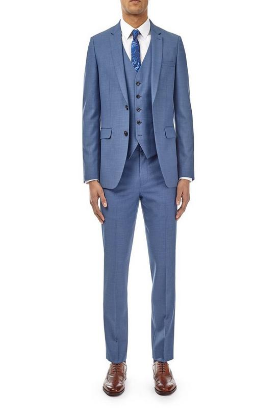 Burton Plus and Tall Slim Blue Sharkskin Suit Jacket 1