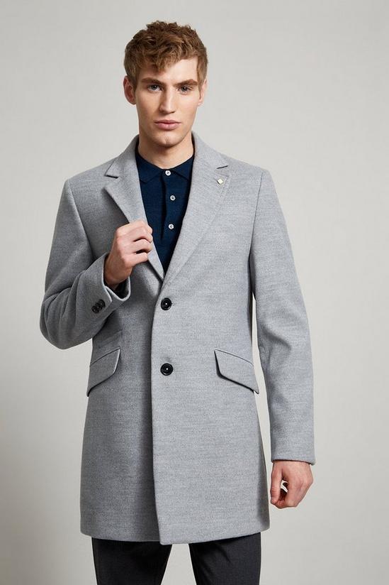 Burton Light Grey Faux Wool Overcoat 1