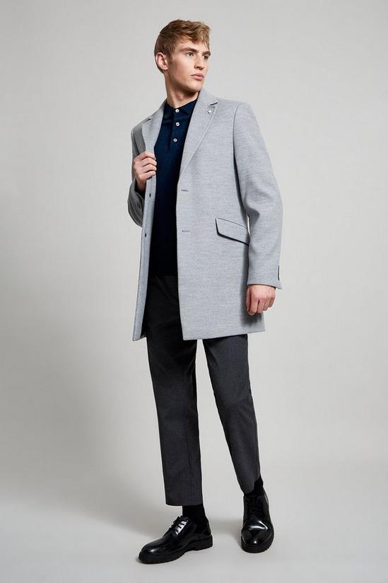 Burton Light Grey Faux Wool Overcoat 2