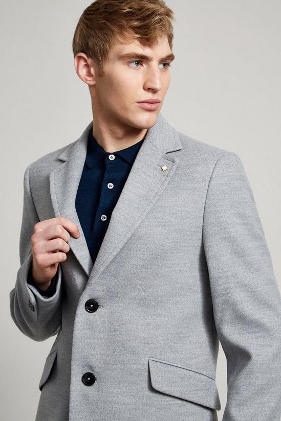 Burton Light Grey Faux Wool Overcoat 4