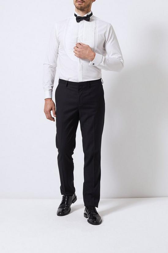 Burton Black Slim Fit Tuxedo Stretch Trousers 1