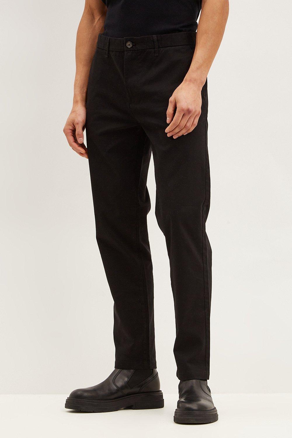 Trousers | Slim Fit Black Chino Trousers | Burton