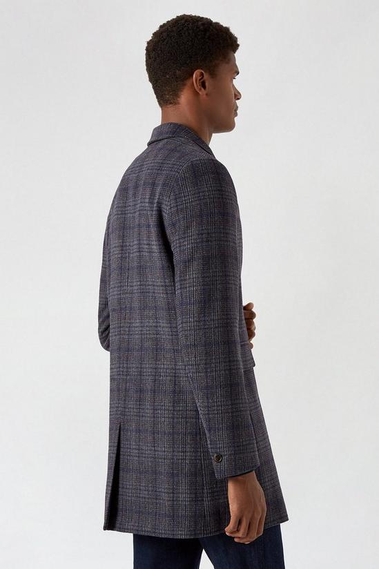 Burton Blue Prince of Wales Check Overcoat 4