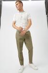 Burton Khaki Tapered Fit Crop Trousers thumbnail 1
