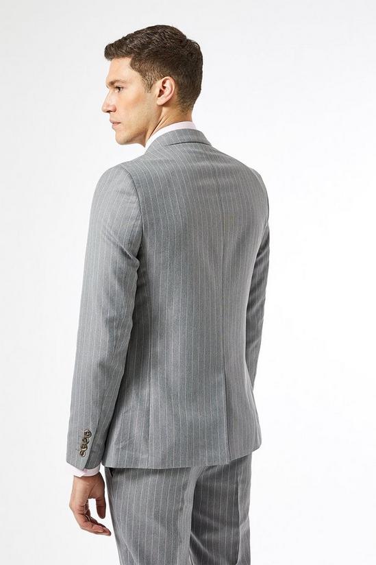 Burton Plus and Tall Skinny Fit Grey Stripe Jacket 4
