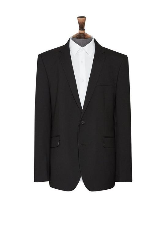 Burton Plus and Tall Tailored Black Stretch Suit Blazer 1