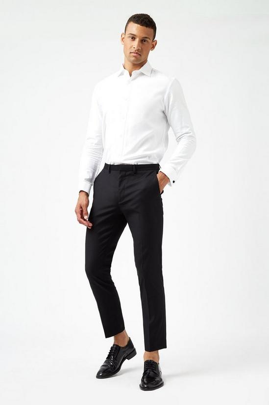 Burton Skinny Fit Black Stretch Tuxedo Trousers 2