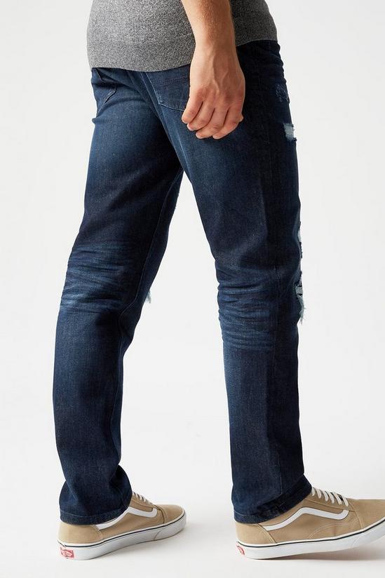 Burton Slim Dark Blue Rip Jeans 3