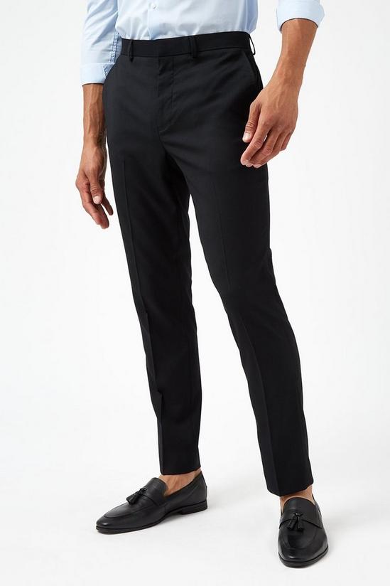 Burton Slim Fit Black Tuxedo Trouser 2