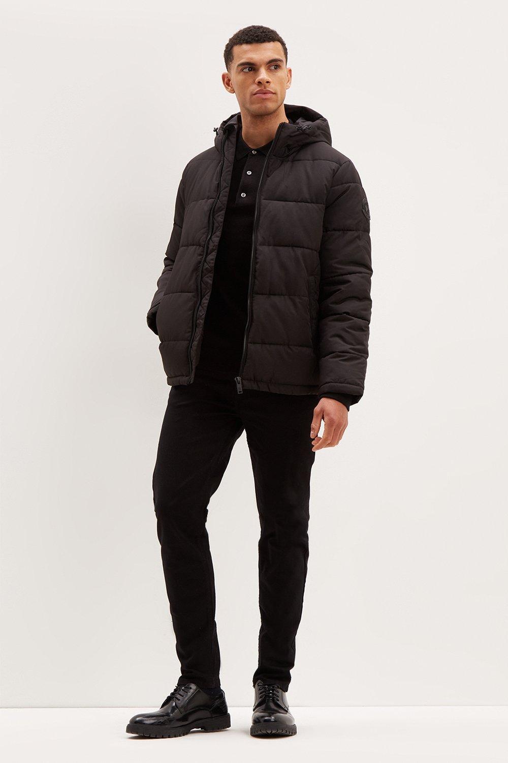 Burton menswear puffer jacket sale in black