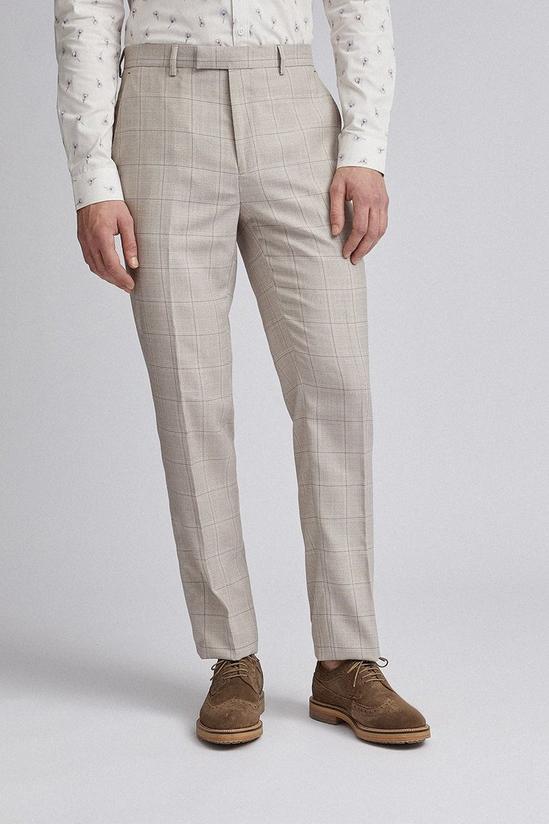 Burton 1904 Cole Slim Neutral Check Suit Trousers 2