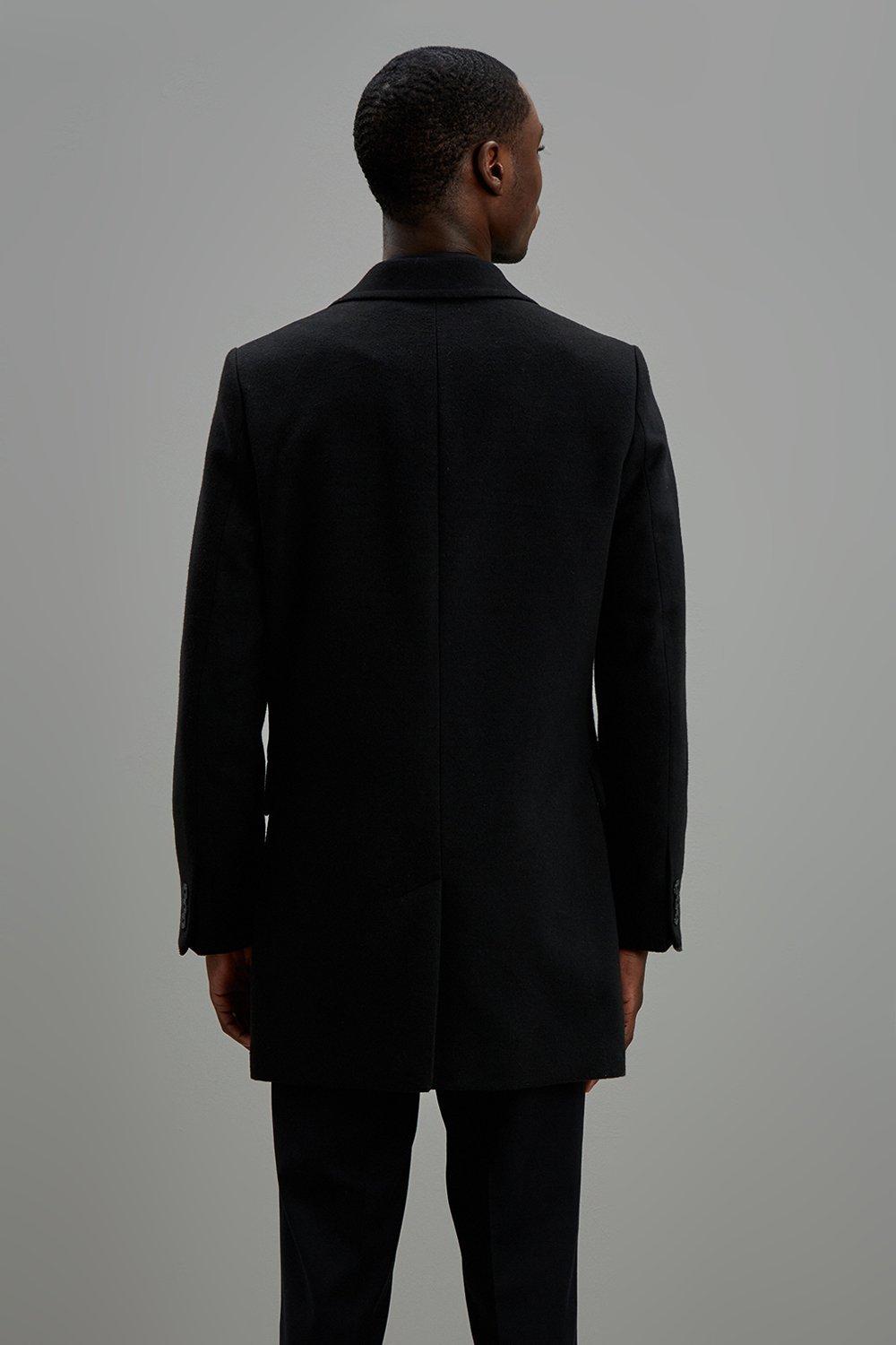 Jackets Coats Black Faux Wool Overcoat Burton