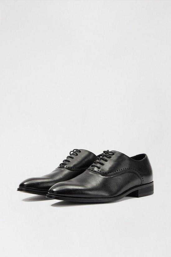 Burton Black Leather Look Oxford Shoes 2