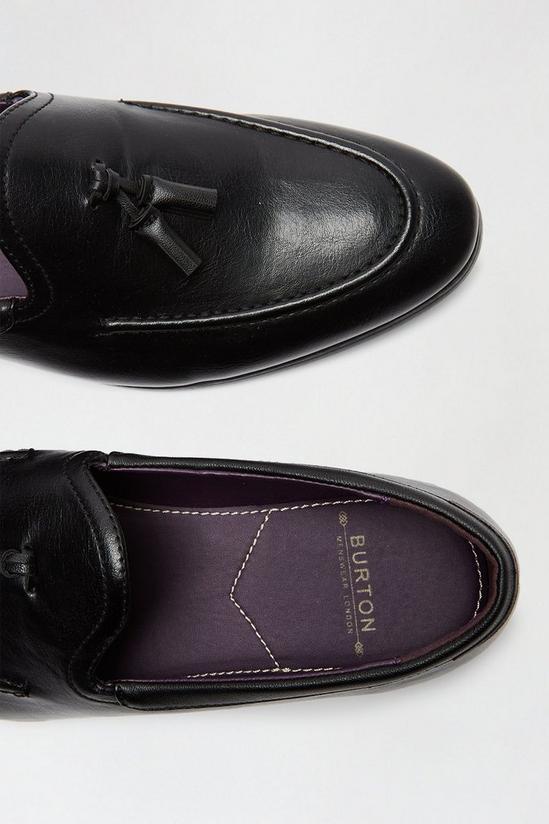 Burton Black Leather Look Tassel Loafers 4
