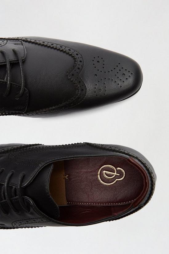 Burton Black Leather Look Brogue Shoes 4