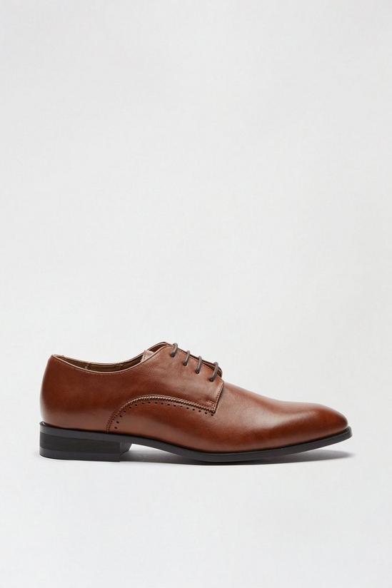 Burton Tan Leather Look Derby Shoes 1