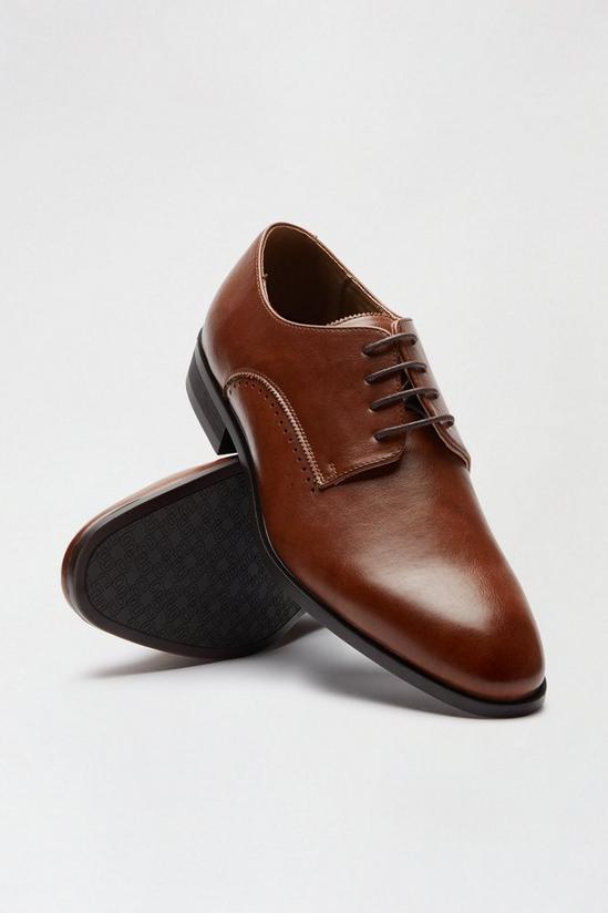 Burton Tan Leather Look Derby Shoes 3