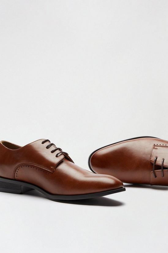 Burton Tan Leather Look Derby Shoes 4