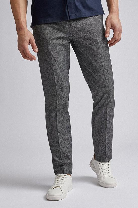 Burton Slim Charcoal Texture Trousers 3