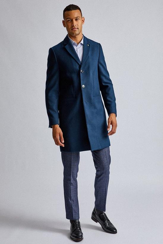 Burton Rich Blue Faux Wool Overcoat 1