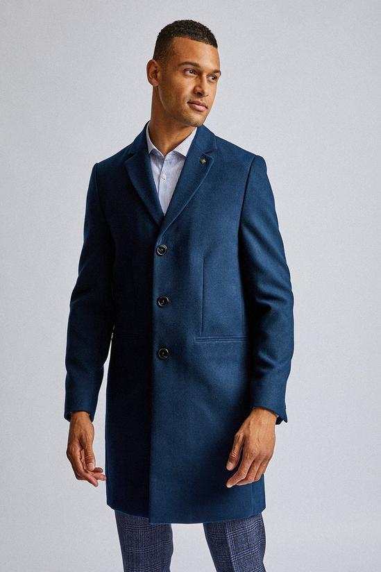 Burton Rich Blue Faux Wool Overcoat 2