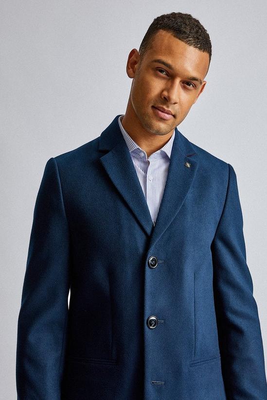 Burton Rich Blue Faux Wool Overcoat 3