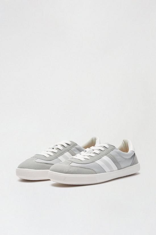 Burton Grey Lace-Up Canvas Trainers 2