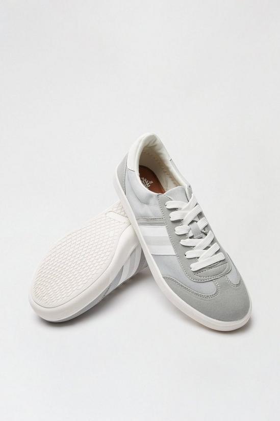 Burton Grey Lace-Up Canvas Trainers 4
