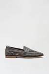 Burton Grey Leather Look Woven Loafers thumbnail 1