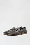 Burton Grey Leather Look Woven Loafers thumbnail 2