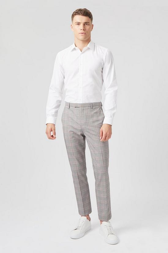 Burton grey and red pow check skinny trouser 1
