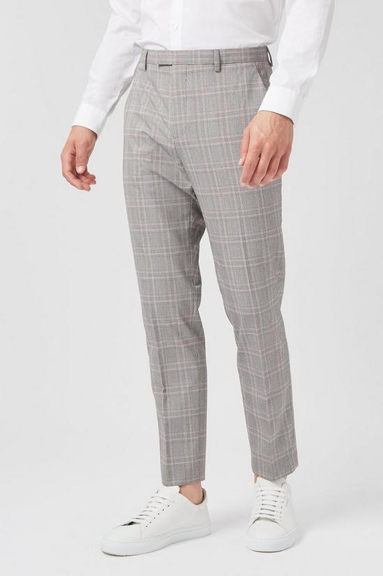 Burton grey and red pow check skinny trouser 2