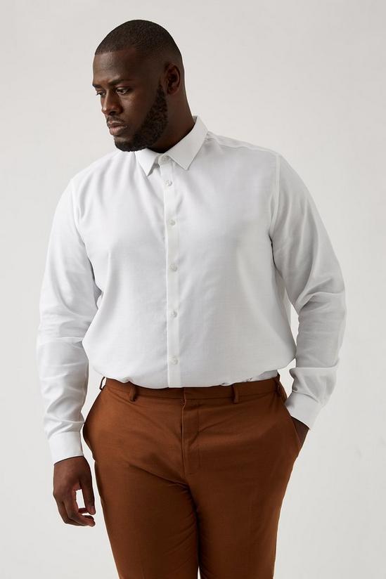 Burton Plus and Tall White Slim Fit Non Iron Shirt 1