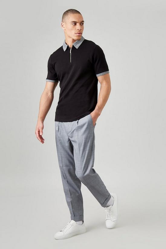Burton Tapered Chambray Texture Trousers 2
