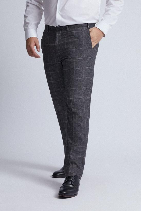Burton Plus and Tall Slim Grey Pow Chceck Suit Trouser 1