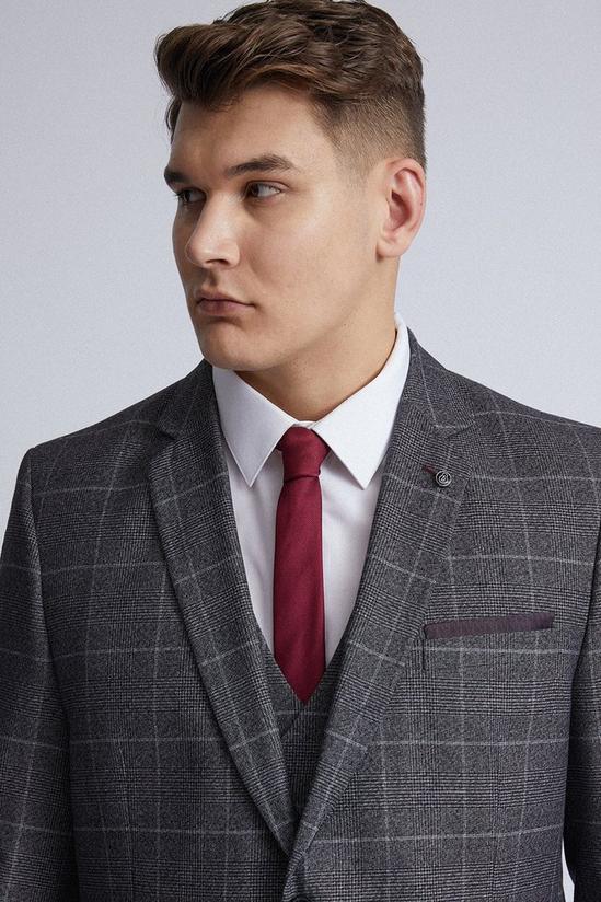 Burton Plus and Tall Slim Grey Pow Check Suit Blazer 3