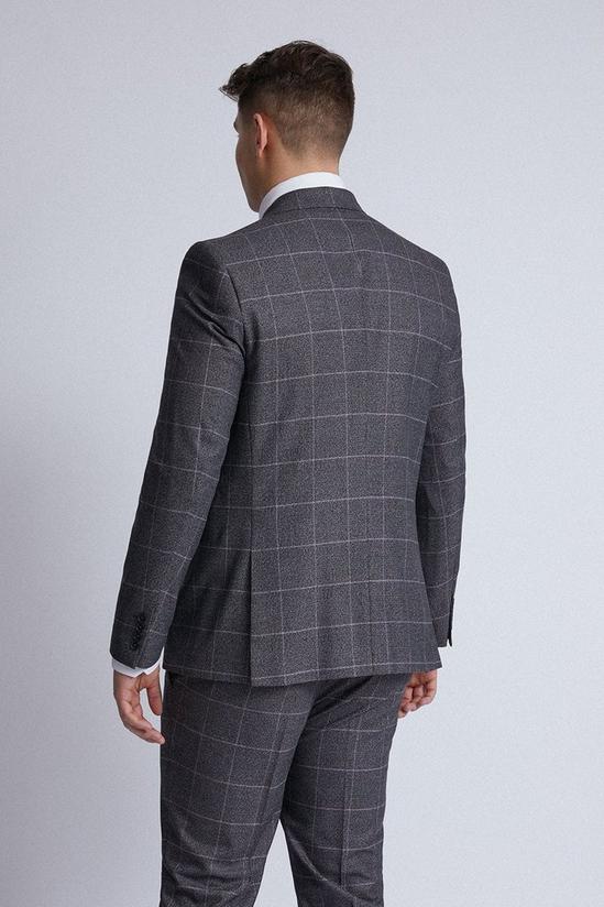 Burton Plus and Tall Slim Grey Pow Check Suit Blazer 4