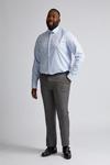 Burton Plus and Tall Blue Tailored Fit Textured Shirt thumbnail 1