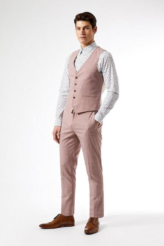 Burton Plus and Tall Pink Skinny Fit Suit Trousers 1
