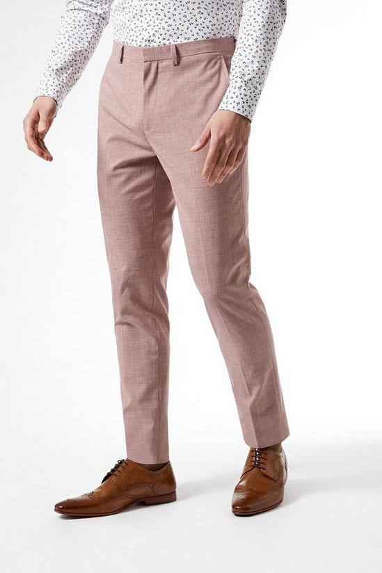 Burton Plus and Tall Pink Skinny Fit Suit Trousers 3