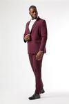Burton Plus and Tall Raspberry Bi Stretch Suit Trousers thumbnail 1