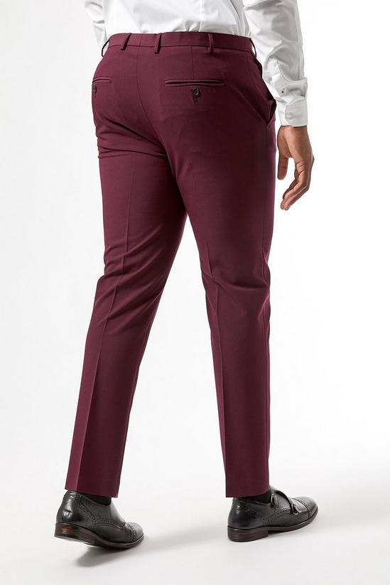 Burton Plus and Tall Raspberry Bi Stretch Suit Trousers 4
