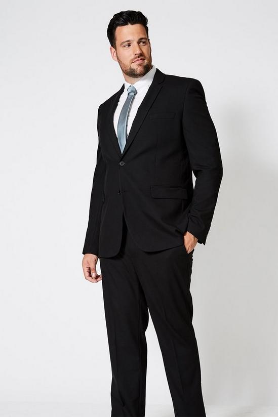 Burton Plus and Tall Tailored Black Stretch Suit Blazer 1