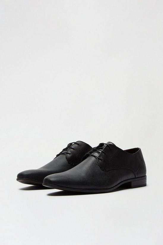 Burton Black Leather Look Formal Derby Shoes 2