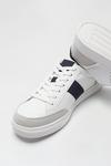 Burton White Leather Look Trainers with Navy Stripe thumbnail 4