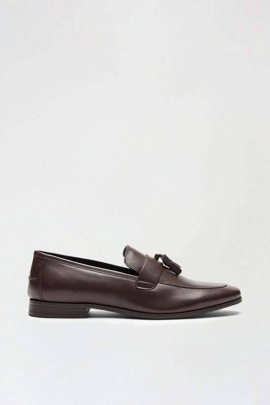 Burton Brown Leather Tassel Loafers 1