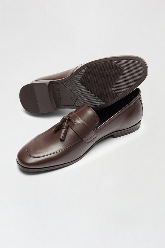Burton Brown Leather Tassel Loafers 3