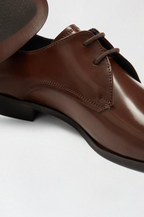 Burton 1904 Brown Hi Shine Leather Derby Shoes 4