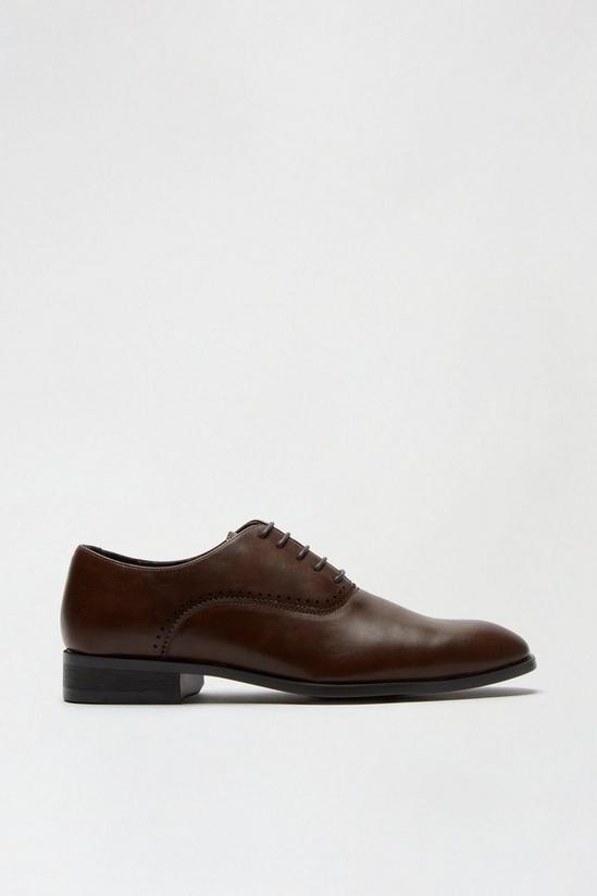 Burton Brown Leather Look Oxford Shoes 1