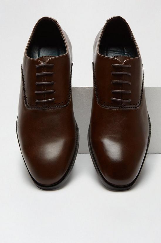 Burton Brown Leather Look Oxford Shoes 4
